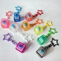 Cross-border Same-style Plastic Keycap Stress-relief Toy Illuminated Electronic Keyboard Keychain Pendant for 2-4 Year Olds