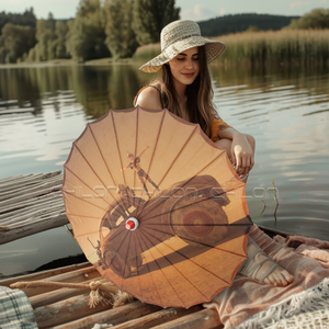 Vente en gros Parasols en papier polyvalents Parasols en papier blanc Parasols en papier japonais pour bricolage Artisanat Décoration de mariage - Product Image 4