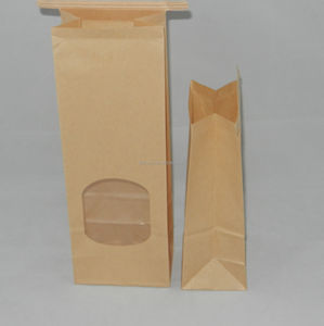 Bolsas de embalaje de bolsitas de dulces Kraft con lazo de hojalata reutilizable, ventana transparente, papel Kraft para frutas, uso industrial, Impresión de alimentos - Product Image 1