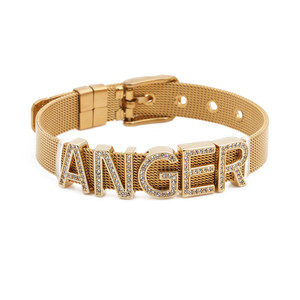 Bracelet à perles pour hommes et femmes, bijou unisexe, en acier inoxydable, avec boucle coulissante en maille et lettres, à faire soi-même, Design spécial, 10mm - Product Image 1