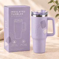 Gobelet isotherme en acier inoxydable de 40 oz avec poignée, logo personnalisé, pour la vente en gros et les cadeaux promotionnels