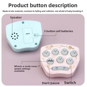 Jeu électronique de frappeur de taupes en métal, portable, de poche, pour l'entraînement de la vitesse de réaction, jouet interactif anti-stress pour enfants de 5 à 7 ans - Product Image 3