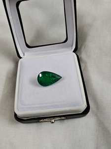 Esmeralda Natural, Gema Suelta Pulida, Corte Pera, Piedra Verde para Joyería - Product Image 3