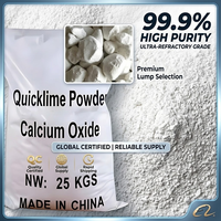 Oxyde de calcium de qualité industrielle, poudre de chaux vive, pureté 98%, 600-1250 mesh, pour la fabrication de granulés LDPE, de tuyaux HDPE et de traitement des eaux usées