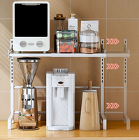 Nouvelle étagère de cuisine rétractable à double niveau en métal, écologique et durable, pour micro-ondes, cuiseurs à riz, friteuses à air et autres appareils