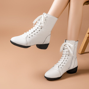 <span class=keywords><strong>Chaussures</strong></span> de danse Tango/<span class=keywords><strong>Flamenco</strong></span> pour femmes, nouvelles bottes mi-hautes à talon carré pour l'automne-hiver, style sportif et confortable - Product Image 6
