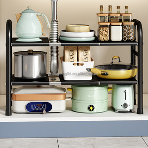 Dưới bồn rửa tổ chức mở rộng Heavy Duty kim loại kệ có thể tháo rời Panels lưu trữ Organizer cho dưới nhà bếp phòng tắm bồn rửa - Product Image 2