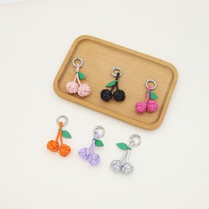 Handwoven Cherry Keychain Delicate Pu Leather Fruit & <b>Braided</b> Ball Charm Cute Daily Bag <b>Accessory</b> for Women Wholesale - Product Image 3