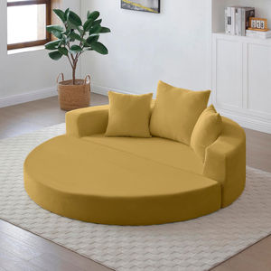 Ideas para pequeños negocios: Sofá moderno de lujo con compresión al vacío y chaise longue redonda, proveedor de muebles para sala de estar en Foshan - Product Image 2
