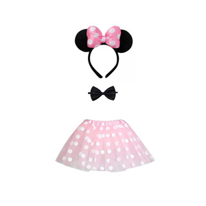 Set di costumi per bambini Mickey Mouse con fascia per capelli, gonna tutù a rete a pois grandi, per Halloween e compleanno - Product Image 2