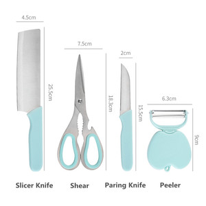 Tabla de Cortar Plegable de Plástico, Paquete de 5, con Cuchillo, Tijeras y Pelador para Picar, en Oferta - Product Image 3