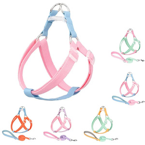 Nouvelle Conception Tendance Couleur Macaron Accessoires pour Animaux de Compagnie <span class=keywords><strong>Harnais</strong></span> et Laisse pour <span class=keywords><strong>Chien</strong></span> Anti-Traction Confortable <span class=keywords><strong>en</strong></span> Polyester Facile à Enfiler - Product Image 4