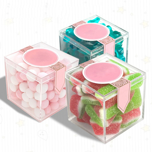 Modern Acrylic Candy Dispenser Lid Lock Eco-Friendly <b>Snack</b> Chocolate Food Display <b>Container</b> Box Storage Case for Supermarket - Product Image 3