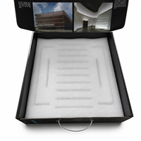 Caja de Cartón Corrugado Impresa Personalizada con Inserto de Espuma, Interior a Todo Color, Asa de Transporte, Caja de Muestra, Venta al Por Mayor, OEM