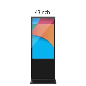 43 55 65 pouces écrans LCD 4K au sol écrans publicitaires Android kiosque à écran tactile signalisation numérique intérieure