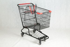 Chariot de courses commercial 180L 210L 240L de style américain, robuste, en métal, avec siège pour bébé - Product Image 2