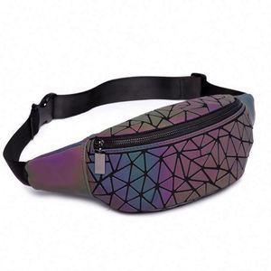Free Sample New Handmade <b>Large</b> Fashion Trendy Leather Waterproof Reflective Waist Beltbag for Women - Product Image 4