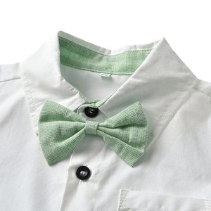 Ensembles de jarretelles pour garçons Chemise élégante Pure Boys <span class=keywords><strong>Short</strong></span> en lin respirant Chemise à manches courtes en coton solide Vêtements pour enfants courts blancs - Product Image 6