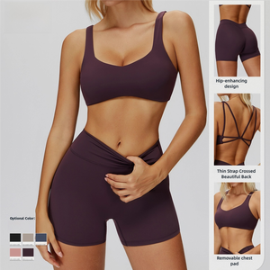 Mới Đến Chất Lượng Cao 2-Mảnh Của Phụ Nữ Phòng Tập Thể Dục Tập Thể Dục Thiết Lập Đầy Đủ Chiều Dài Spandex/Nylon Nhanh Khô Trọng Lượng Nhẹ Cao Eo Tập Thể Dục - Product Image 2