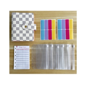 Cash Envelope Wallet Mini Notebook Journal Planner Organizer 6 Ring A7 Wallet Budget Binder Purse a7 checkered binder