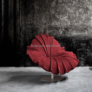 Villa rote Blume Form Samt Stoff Lounge Stuhl Designer Ei Stühle für Wohnzimmer Sofa Set - Product Image 4