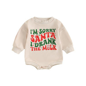 <span class=keywords><strong>Mon</strong></span> <span class=keywords><strong>premier</strong></span> Noël, tenue pour bébé fille ou garçon, nouveau-né, automne-hiver, combinaison, sweat-shirt surdimensionné pour nouveau-né, barboteuse à bulles - Product Image 2