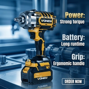Brushless Cordless Impact Wrench High Torque Lithium <b>Battery</b> Impact Gun for Car Tire Construction Bolt Removal - Product Image 2