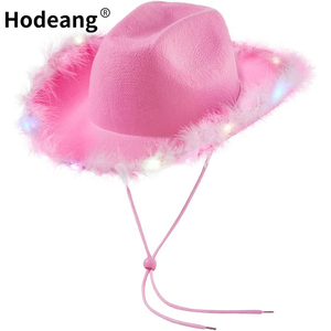 หมวก<span class=keywords><strong>คาวบอย</strong></span>ปีกขนนุ่มประดับไฟ LED สำหรับผู้หญิงและเด็กผู้หญิง เหมาะสำหรับงานปาร์ตี้ งานเทศกาล คลับ และวันฮาโลวีน - Product Image 1