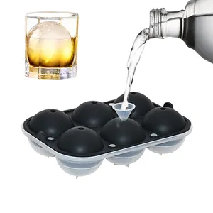 2 Inch Crystal Clear Ice Maker Bubble Free 8 Ball Sphere Mold Whiskey Ice Ball Maker Durable BPA Free Silicone Clear Ice Maker