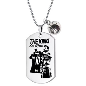 Collana con Ciondolo in Acciaio Inossidabile di Lionel Messi e <span class=keywords><strong>Cristiano</strong></span> <span class=keywords><strong>Ronaldo</strong></span>, Gioielli per Tifosi della Coppa del Mondo di Calcio - Product Image 4