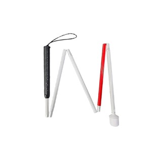 Canne de guidage pliable blanche Kotomori, 124 cm, en alliage d'aluminium épaissi, pour les utilisateurs aveugles - Product Image 1