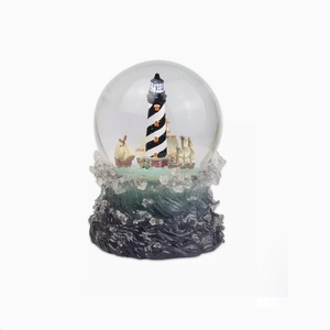 Personnalisable résine boule à neige électrique flocon de neige musique Transparent mer vague Base motif Animal pour anniversaire cadeau de noël - Product Image 1
