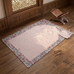 <span class=keywords><strong>Tapis</strong></span> <span class=keywords><strong>de</strong></span> prière islamique <span class=keywords><strong>de</strong></span> luxe en polyester avec support pour les genoux, <span class=keywords><strong>interactif</strong></span>, avec sac - Product Image 6