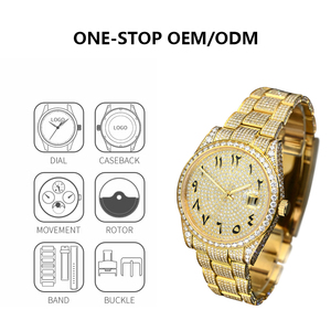 <span class=keywords><strong>Orologi</strong></span> Meccanici Automatici Personalizzati Stile Hip Hop Bust Down di Marca di Lusso Placcati Oro con Diamanti Moissanite VVS Iced Out <span class=keywords><strong>da</strong></span> <span class=keywords><strong>Uomo</strong></span> ODM OEM - Product Image 5