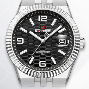 Reloj de cuarzo NAVIFORCE 9277 para hombre, con calendario, luminoso, correa de acero inoxidable, elegante reloj de pulsera para hombre, relojes masculinos. - Product Image 2