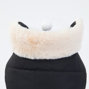 diseño negro 2 piernas mejor calidad cálido cachorro chaleco chaqueta con cuello de piel, perros pequeños perros caliente ropa - Product Image 5