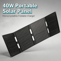Panneau solaire monocristallin pliable léger Trucell 40W noir 36 cellules 24% d'efficacité certifié RoHS Garantie 1 an