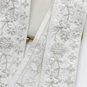 Rideaux unis de style <span class=keywords><strong>simple</strong></span> en <span class=keywords><strong>dentelle</strong></span> française, recommandés par Xiaohongshu, avec <span class=keywords><strong>dentelle</strong></span> brodée et accessoires en perles. - Product Image 3