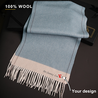 Écharpe châle 100 % laine pour femme, logo brodé personnalisé, longue écharpe de voyage, couverture thermique, coffret cadeau, cadeau du Boxing Day, en stock