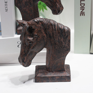 Art Deco Modern Creative Horse Head Resin Bookend Book Rest <strong>Decorative</strong> Item Home Desk Living Room Entrance <strong>Decoration</strong> - Product Image 3