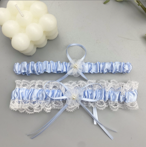 Ensemble de 2 jarretelles de mariée en dentelle florale avec nœud, accessoires de jambe pour <span class=keywords><strong>mariage</strong></span> <span class=keywords><strong>et</strong></span> fête, pour la mariée <span class=keywords><strong>et</strong></span> les femmes - Product Image 3