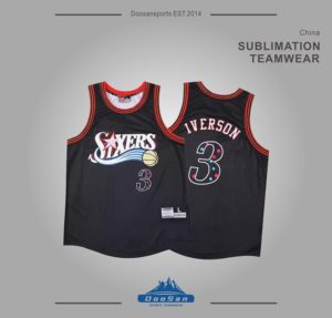 <span class=keywords><strong>Maillot</strong></span> de basket-ball à imprimé numérique rétro américain, <span class=keywords><strong>Allen</strong></span> <span class=keywords><strong>Iverson</strong></span>, maille respirante, décontracté, veste de sport, style tendance - Product Image 3
