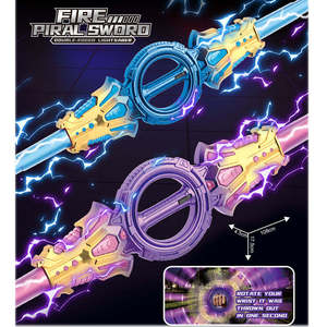 Sabre laser rétractable lumineux à double tranchant, épée rotative à changement de couleur, jouet pour cosplay et jeux de rôle - Product Image 1