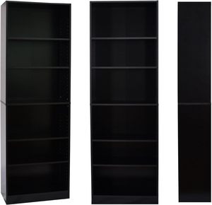 <strong>Tall</strong> Wooden Book <strong>Shelf</strong> Black Narrow Freestanding Storage <strong>Unit</strong> 6 Tier for Living Room, Bedroom, Home Office, Compact Display <strong>Unit</strong> - Product Image 4