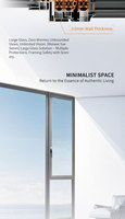 Ventana Corredera Moderna de Aluminio para Edificios de Gran Altura, Grosor de Pared de 2.0 mm, Sellado de 5 Capas, Montante Reforzado, Resistencia Superior al Viento