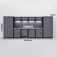 Poste de travail d'atelier en acier laminé à froid sur mesure avec îlot mobile et armoire de rangement pour outils