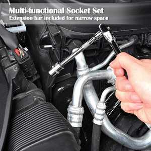 Juego de Llaves de Trinquete Mecánicas Combinadas de 46 Piezas, Estuche Rígido, Personalizable OEM para Reparación de Automóviles y Motocicletas VKT4127-46, 46 Piezas - Product Image 6