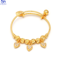 Jxx Bracelets pour enfants en or 24K, avec pendentif cœur en diamant, design mode, vente en gros usine