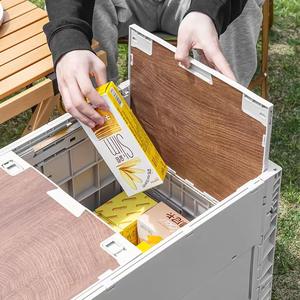 Table de camping extérieure rétractable avec couvercle coulissant magnétique, chariot pliable en plastique <span class=keywords><strong>à</strong></span> 4 roues, multifonctionnel, capacité de 6 <span class=keywords><strong>à</strong></span> 10 L - Product Image 3