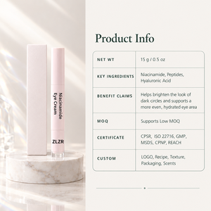 Crème Essence Hydratante Anti-Âge et Raffermissante Visage et Yeux à la Niacinamide et à l'Acide Hyaluronique, Déclaration CE et UK, Faible MOQ 15g - Product Image 2